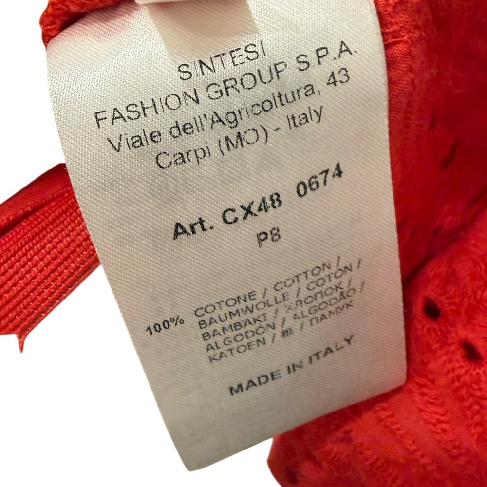 Anna Rachele Red Eyelet Lace Peplum Top Ruffle Sleeveless M/L Vintage Cottage - Picture 4 of 7